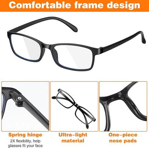 35 Pack Traditional Adjustable Reading Glasses, 2.5 Diopters Frames with Spring Hinge, Horizontal Large Durable Eyewear, Black Readers Bulk for Women Men in Kuwait