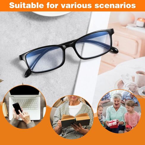 35 Pack Traditional Adjustable Reading Glasses, 2.5 Diopters Frames with Spring Hinge, Horizontal Large Durable Eyewear, Black Readers Bulk for Women Men in Kuwait