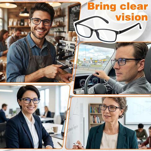 35 Pack Traditional Adjustable Reading Glasses, 2.5 Diopters Frames with Spring Hinge, Horizontal Large Durable Eyewear, Black Readers Bulk for Women Men in Kuwait
