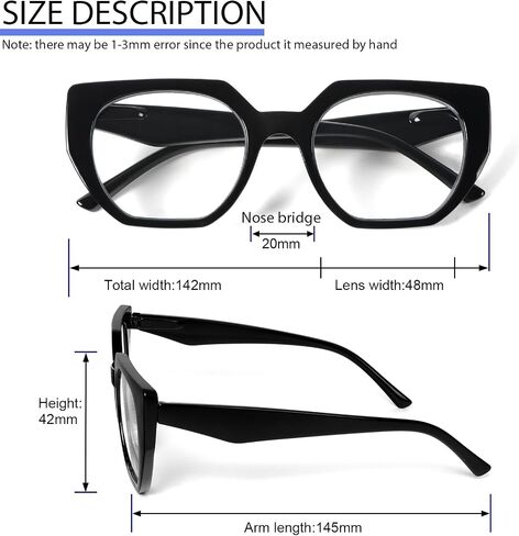 3 Pack Trendy Square Ladies Reading Glasses, Fashion Blue Light Blocking Stylish Computer Readers for Women in Saudi Arabia