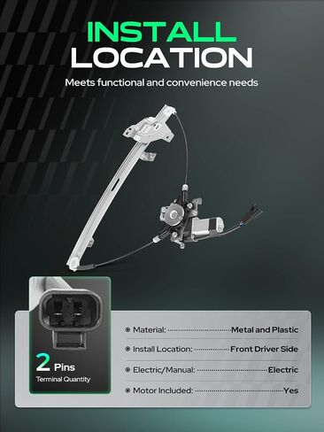 YHTAUTO Front Power Window Regulator Driver Side with 2-Pin Motor Assembly for Chevy Impala 2000-2005 Sedan in Saudi Arabia