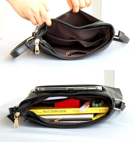 Small PU Leather Crossbody Bags for Women, Adjustable Shoulder Bag, Lightweight Ladies Cute Purse Multi Pocket in Saudi Arabia