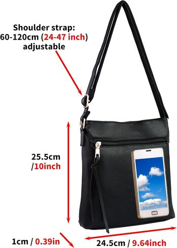 Small PU Leather Crossbody Bags for Women, Adjustable Shoulder Bag, Lightweight Ladies Cute Purse Multi Pocket in Saudi Arabia