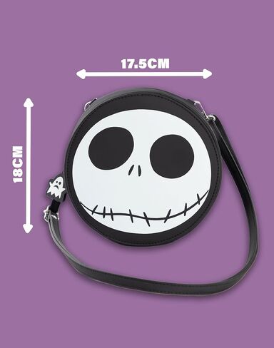 Disney The Nightmare Before Christmas Jack Skellington Black and White Body Bag | Zip-Up Bag for Carrying Essentials in Kuwait