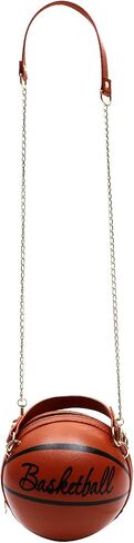 Beaupretty Basketball Shaped Crossbody Bag for Women Unique PU Leather Round Handbag with Chain Strap Sports Themed Shoulder Purse for Girls, Stadium, Party & Everyday Fashion in Kuwait