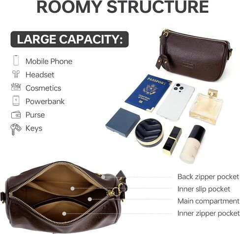 GEMIU Crossbody Purse for Women, Shoulder Bag with 2 Removable Strap, Cell Phone Small Handbags, Vegan Leather Purse with Zip in Saudi Arabia