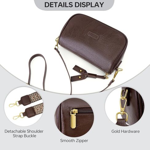 GEMIU Crossbody Purse for Women, Shoulder Bag with 2 Removable Strap, Cell Phone Small Handbags, Vegan Leather Purse with Zip in Saudi Arabia