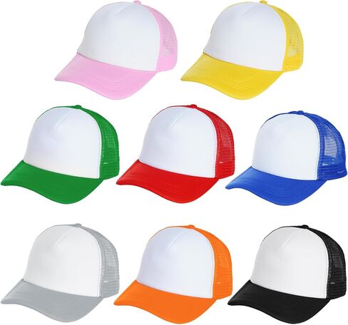 Yookat 8 Pieces Blank Baseball Caps Mesh Trucker Hat Sublimation Blank Trucker Hats for Men and Women in Saudi Arabia