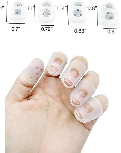 Anti Skin Picking Finger Covers for Nail Protection, Adult Reusable Silicone Finger Tip Cots with Breathable Holes, Hair Pulling Awareness, Cuticle Guard, 4 Sizes, 16 Pack in Kuwait