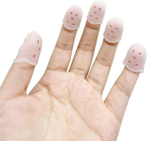 Anti Skin Picking Finger Covers for Nail Protection, Adult Reusable Silicone Finger Tip Cots with Breathable Holes, Hair Pulling Awareness, Cuticle Guard, 4 Sizes, 16 Pack in Kuwait