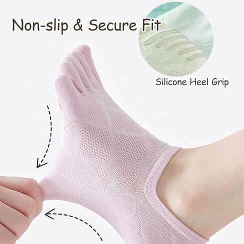 Women's No Show Toe Socks Mesh Breathable Five Finger Liner Socks Low Cut Invisible Summer (6 Pairs) in Saudi Arabia