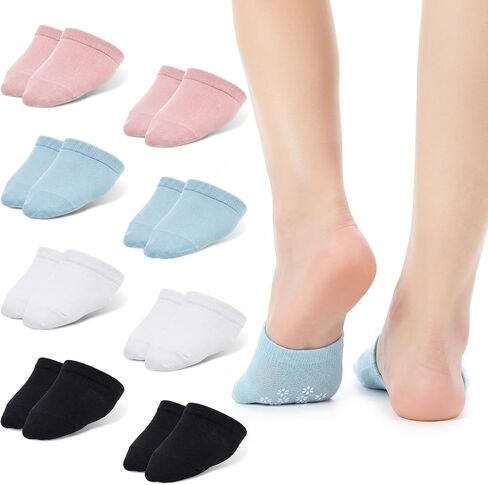 8 Pairs Toe Socks Women for Mules, Half Socks Toe Covers, No Show Socks for Flats, Non Slip Toes Protectors for Closed Toes Sandals Mule Sneakers Heels in Saudi Arabia