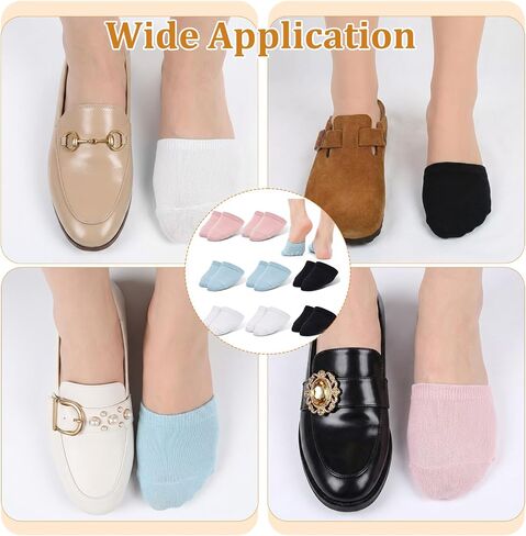 8 Pairs Toe Socks Women for Mules, Half Socks Toe Covers, No Show Socks for Flats, Non Slip Toes Protectors for Closed Toes Sandals Mule Sneakers Heels in Saudi Arabia