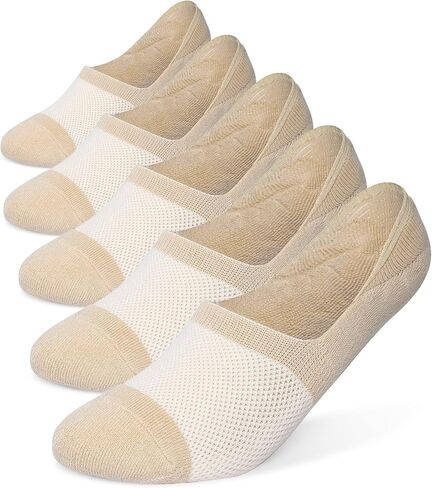 Henwarry Women's Thick Cushion Low Cut Cotton Socks Athletics Mesh No Show Socks-5 Pairs in Saudi Arabia