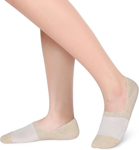 Henwarry Women's Thick Cushion Low Cut Cotton Socks Athletics Mesh No Show Socks-5 Pairs in Saudi Arabia