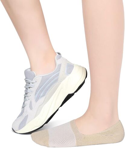 Henwarry Women's Thick Cushion Low Cut Cotton Socks Athletics Mesh No Show Socks-5 Pairs in Saudi Arabia