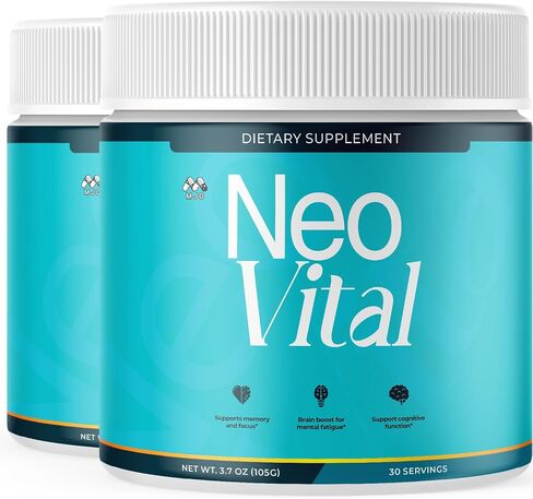 (2 Pack) Neo Vital Powder, Official NeoVital Powder Mixture with All Natural Ingredients, Neo Vital Advanced Formula Health & Overall Wellness Support with Maximum Strength Multivitamin (60 Servings) in Saudi Arabia