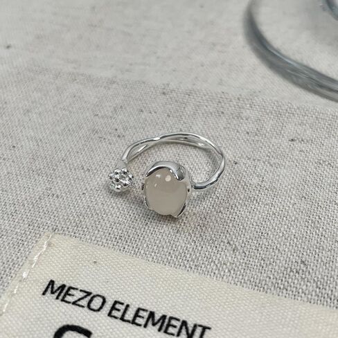 Moonstone Ring for Women, Adjustable Open Band Index Finger Ring, Minimalist Statement Jewelry, Serene Celestial Design in Kuwait