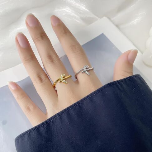 Cute Plane Open Rings Sterling Silver Plated Adjustable Cubic Zirconia Crystal Dainty Finger Band Rings Open Aircraft Jewelry Promise Engagement for Women Valentine's Day Daughter Girlfriend Gift in Kuwait