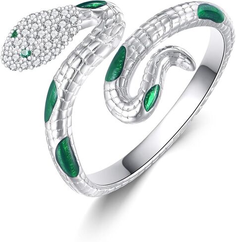 POPLYKE Koi Fish/Snake Ring For Women Sterling Silver Lucky Rings Jewelry Adjustable Open Ring in Kuwait