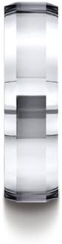 FJC Finejewelers Benchmark Cobalt-Chrome 7mm Comfort-fit High Polished Beveled Edge Design Ring in Saudi Arabia