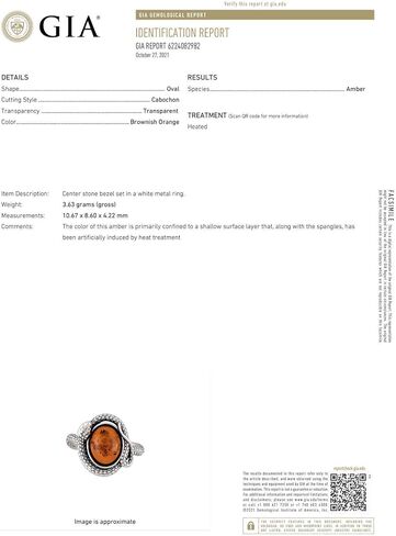 GIA Certified Sterling Silver and Baltic Honey Amber Snake Ring in Saudi Arabia