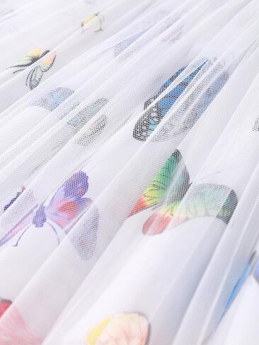 Girls Dresses Butterfly Print Mesh Sleeveless A-Line Sundress Summer Casual & Party Wear 8-12Y in Kuwait
