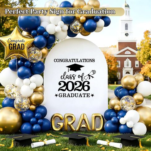 Black Congrats Grad Decals Graduation Decals for Arch Backdrop Class of 2026 Vinyl Sticker Graduation Decals for Fabric Graduation Sign for Background in Saudi Arabia