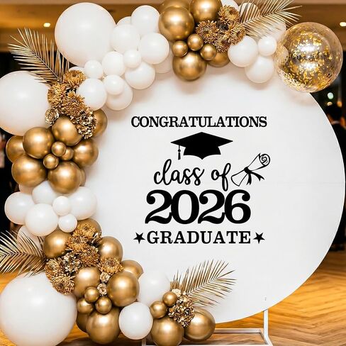 Black Congrats Grad Decals Graduation Decals for Arch Backdrop Class of 2026 Vinyl Sticker Graduation Decals for Fabric Graduation Sign for Background in Saudi Arabia