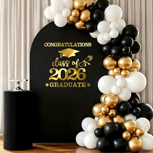 Black Congrats Grad Decals Graduation Decals for Arch Backdrop Class of 2026 Vinyl Sticker Graduation Decals for Fabric Graduation Sign for Background in Saudi Arabia
