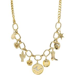 We We Chunky Antique Heart Charm Necklace for women Vintage Sun Stars Hearts Sea shell Starfish Beachy Boho Layers Charms Necklaces in Saudi Arabia