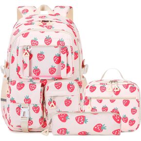 PiPiCat Waterproof 3PCS Girls Backpack with Lunch Box Case Pencil Case, Bow Pom-pom Decor 17.7in School Checkered Accents, Back to School Travel Outdoor Commute Bookbag Butterfly Black in Saudi Arabia