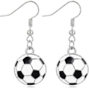 1 Pair Soccer Earrings Sports Themed Enamel Earrings for Women Girls Lightweight Dangle Ball Earrings for Game Day Birthday Party 0.6In in Kuwait