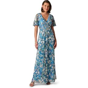 Adrianna Papell Foil Crinkle Gown in Saudi Arabia