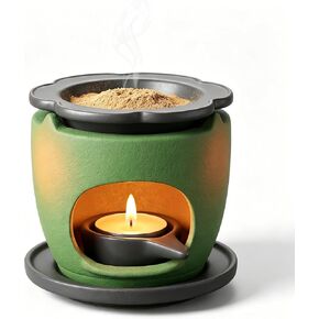 Ceramic Candle Incense Burner Kit – Indirect Heat Warmer for Essential Oil, Powder & Wax Melt, Includes Tealight, Home Fragrance & Aromatherapy Diffuser in Kuwait
