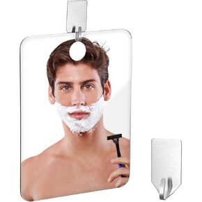 Plastic Shower Mirror, Unbreakable Acrylic Travel Shower Mirror for Shaving, Ideal for Camping, Travel, Bathroom, Handheld and Wall Mount, Shatterproof Plastic Mirrors, Medium Size 6x8 Inch in Kuwait