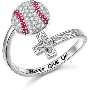 Alphm S925 Sterling Silver Cross Heart Inspirational Faith Bible Verse Christian Rings for Women Jewelry Teen in Saudi Arabia