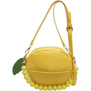 Lemon Peach Fruit Shaped Round Cute Crossbody Bags for Women Pu Leather Satchel Clutch Purse Novelty Shoulder Bag 2026 in Saudi Arabia