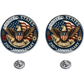 USA 250th Anniversary Pins, America 250 Years Birthday Metal Lapel Pin Brooches, American Eagle Commemorative Patriot Badge for Patriot's Day Independence Day in Saudi Arabia