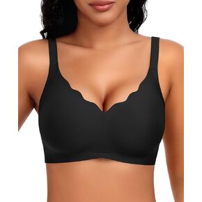 Wireless Jelly Scalloped Bras for Women No Underwire Full Coverage Seamless Bra Comfortable Tshirt Padded Bralettes in Saudi Arabia