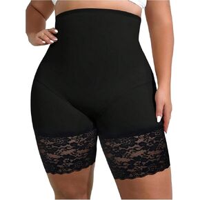 WDIRARA Women's Plus Size Lace Shapewear Briefs High Waisted Body Shaper Panty in Kuwait