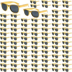 YQVIE 10/20/50/100 Pack Gold Sunglasses Bulk for Adult Retro 90s Metallic Golden Party Glasses in Saudi Arabia