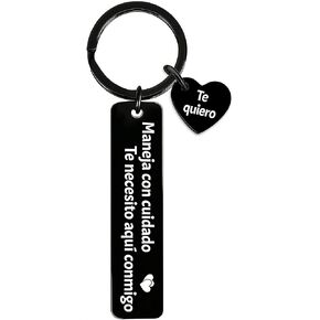 Spanish Drive Safe Keychain for Him, I Love You Gifts Pendant, Mens Anniversary for Boyfriend Husband, Maneja Con Cuidado Te Necesito Aqui Conmigo Llavero, in Saudi Arabia