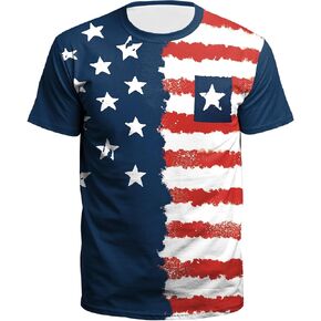 Mens USA American Flag Patriotic Shirt, 4th of July Shirts, Short Sleeve Graphic Tees for Men in Saudi Arabia
