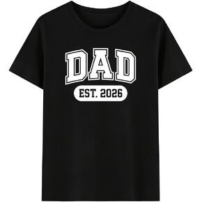 Mens Father's Day Shirt, Happy Father Day Top Dad Tee, L-XXL Soft Combed Cotton Spandex in Saudi Arabia