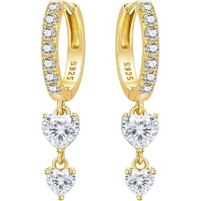 Sterling Silver 18K Gold Plated Women's dangle Earrings, Exquisite and sparkling | Stars, Moon, Sun & heart & Butterfly Hypoallergenic earrings,Dainty Trendy Jewelry Gift in Saudi Arabia
