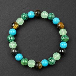 Beaded Stretch Bracelets for Women Prehnite Blue Apatite Bracelet for Anxiety Reduce Handmade Natural Crystal Beads Jewelry in Kuwait