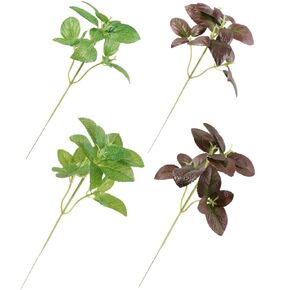 VICASKY Basil Plant Faux Herbs Simulated Plants Leaf Watering Bonsai Fake Mint Leaves Green Artificial Dill Imitation Decor Large Decoration 4pcs Home Party Greenery Filler Emulational DIY in Kuwait