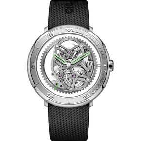 CIGA Design Skeleton Automatic Watch · Vector, 44MM Round Steel Case, Racing-Themed Design, Back-to-Front Skeleton, Super Luminova, Fluororubber Strap, Sapphire Glass Gifts for Men and Women in Saudi Arabia