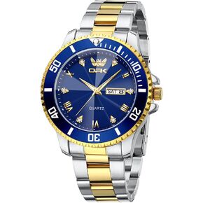 OPK Mens Watch Simple Fashion Diamonds Stainless Steel Analog Men Wrist Watch Diamond Large Dial Waterproof Date Casual Watch for Man in Kuwait